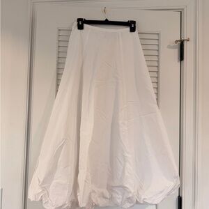 Zara White A-Line Bubble Skirt